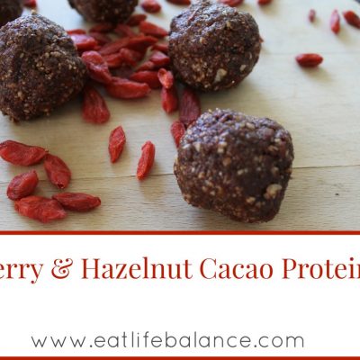 Chocolate Hazelnut Goji Protein Bites